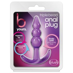 B Yours. Triple Bead Anal Plug Purple