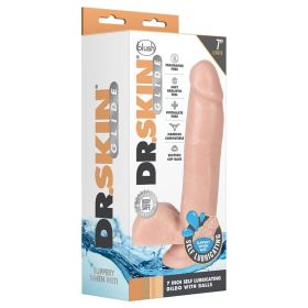 Dr. Skin Glide Self Lubricating Dildo with Balls Vanilla 7