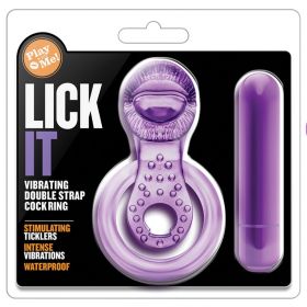 Play With Me Lick It Double Strap Cockring Purple