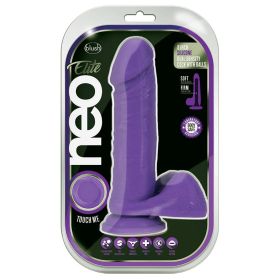Neo Elite Silicone Dual Density Cock with Balls Neon Purple 8