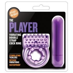 Play With Me Vibrating Double Strap Cockring Purple