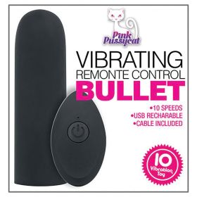 PINK Pussycat Vibrating Remote Control Bullet