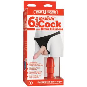Vac U Lock Realistic Cock w/Ultra Harness 6