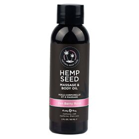 Earthly Body Hemp Seed Massage & Body Oil Zen Berry Rose  2oz