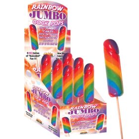 Rainbow Jumbo Cock Pops Display of 6