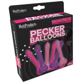 Bachelorette Party Pecker Balloons Assorted Colors (6 Pack)