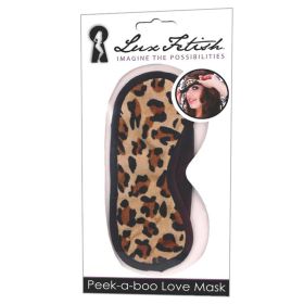Lux Fetish Peek A Boo Love Mask Leopard