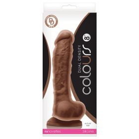 Colours Dual Density Dildo Brown 8