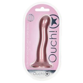 Ouch! Ultra Soft Silicone Curvy G Spot Dildo Rose Gold 7
