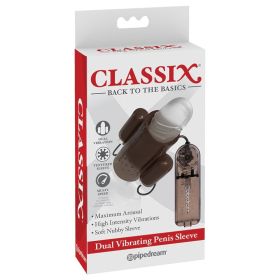 Classix Dual Vibrating Penis Sleeve Smoke
