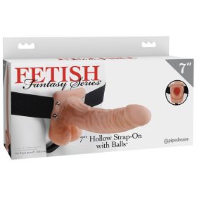 Fetish Fantasy Series Hollow Strap On with Balls Vanilla 7