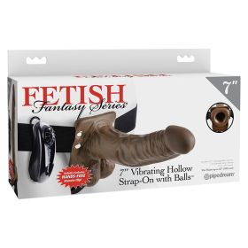 Fetish Fantasy Series Vibrating Hollow Strap On Chocolate 7