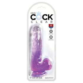 King Cock Clear with Balls Purple 6