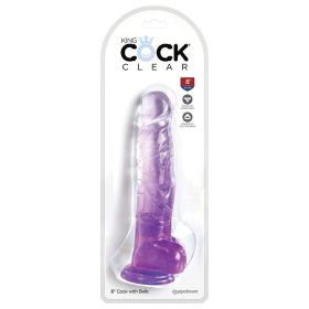 King Cock Clear with Balls Purple 8