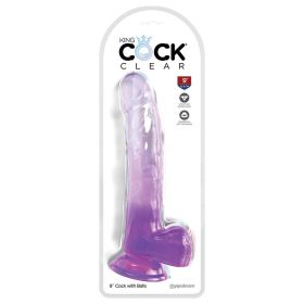 King Cock Clear with Balls Purple 9