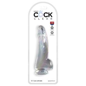 King Cock Clear with Balls Clear 7.5