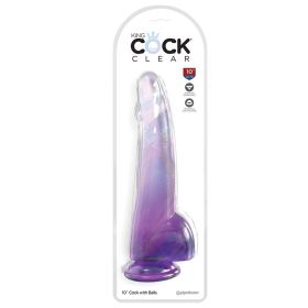 King Cock Clear with Balls Purple 10