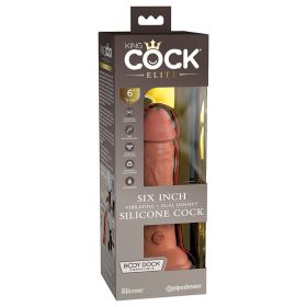King Cock Elite Dual Density Vibe Silicone Cock Tan 6