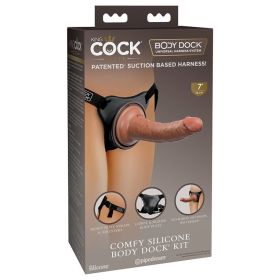 King Cock Elite Comfy Silicone Body Dock Kit Tan