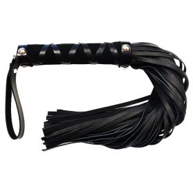 Rouge Group Leather Flogger with Studded Handle