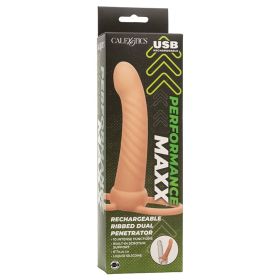 Performance Maxx Rechargeable Ribbed Dual Penetrator Ivory