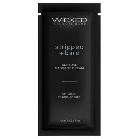 Wicked Sensual Massage Cream Stripped + Bare Unscented 10ml Foil