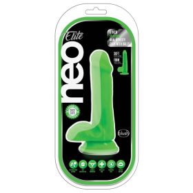 Neo Elite Silicone Dual Density Cock with Balls Neon (Option: Green 6)