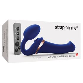 Strap On Me Multi Orgasm Bendable Strap On Night (Option: Blue M)