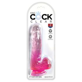 King Cock Clear with Balls (Option: PINK 6)