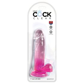King Cock Clear with Balls (Option: PINK 7)