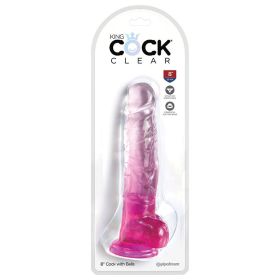 King Cock Clear with Balls (Option: PINK 8)