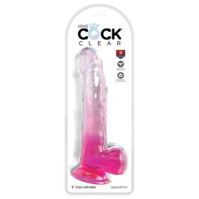 King Cock Clear with Balls (Option: PINK 9)