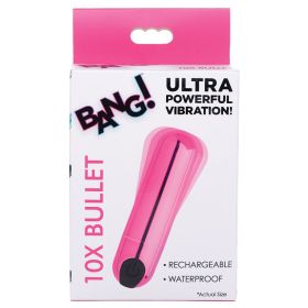Bang! 10X Rechargeable Vibrating Metallic Bullet (Option: PINK)